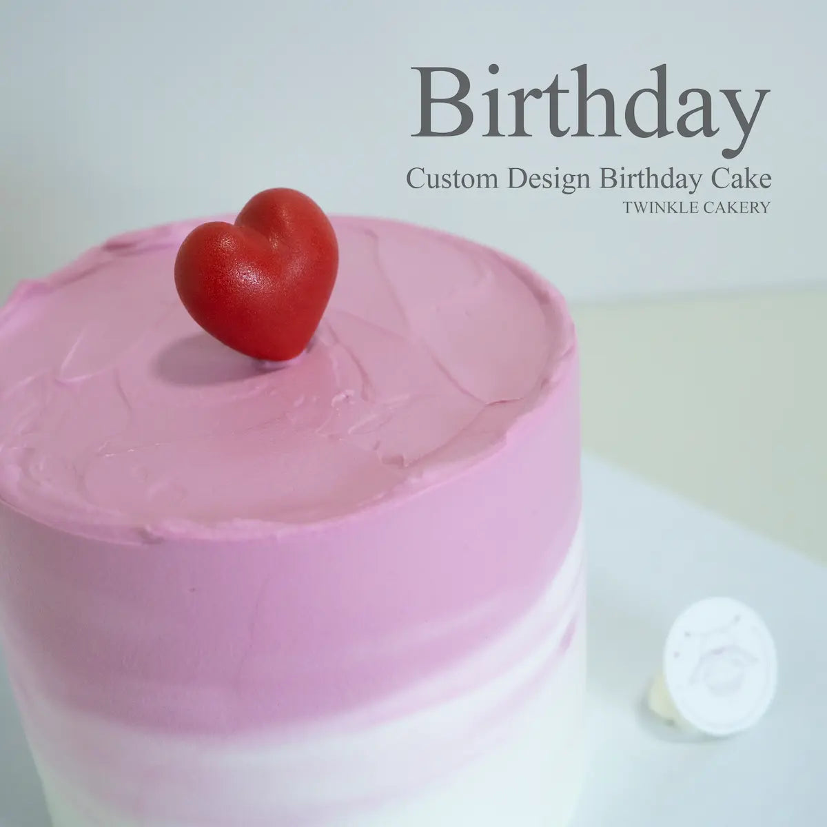 Minimalist Love Romantic Cake with Edible Gold Accents - KL/Selangor