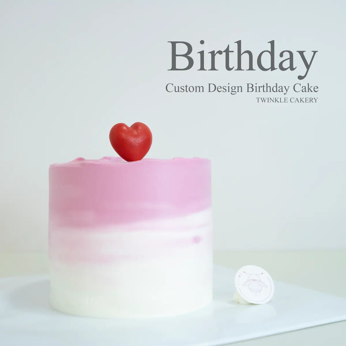 Minimalist Love Romantic Cake with Edible Gold Accents - KL/Selangor