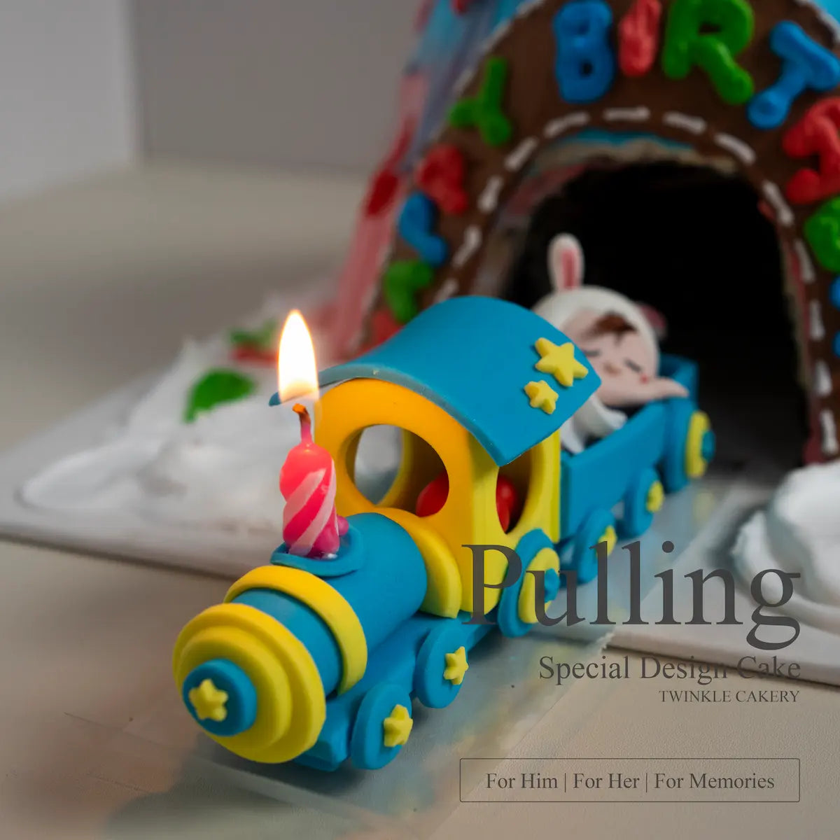 Baby Pulling Cake with Handmade
Topper ā Selangor/KL Delivery