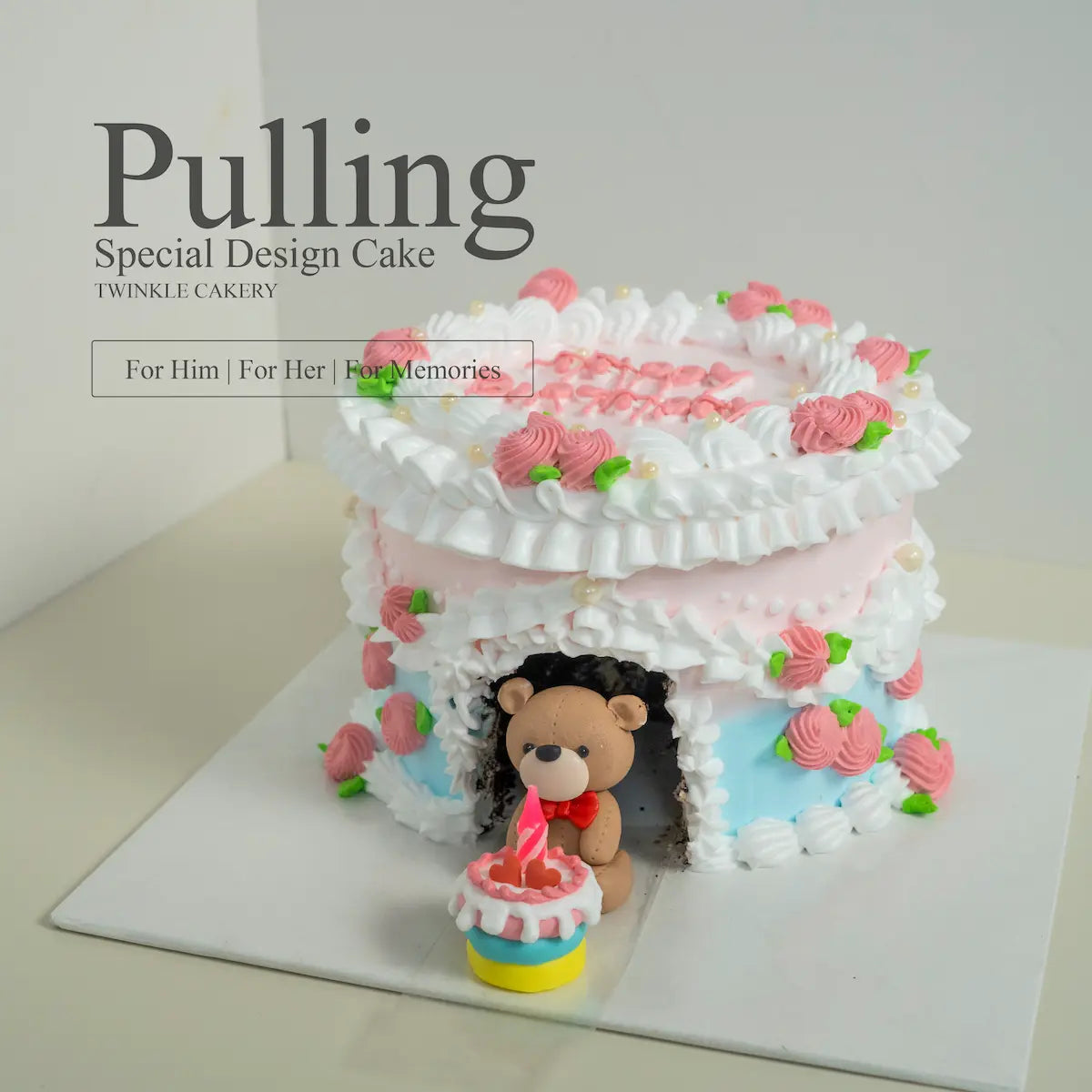 Bear Pulling Cake for Kids with Surprise ā Selangor/KL Delivery
