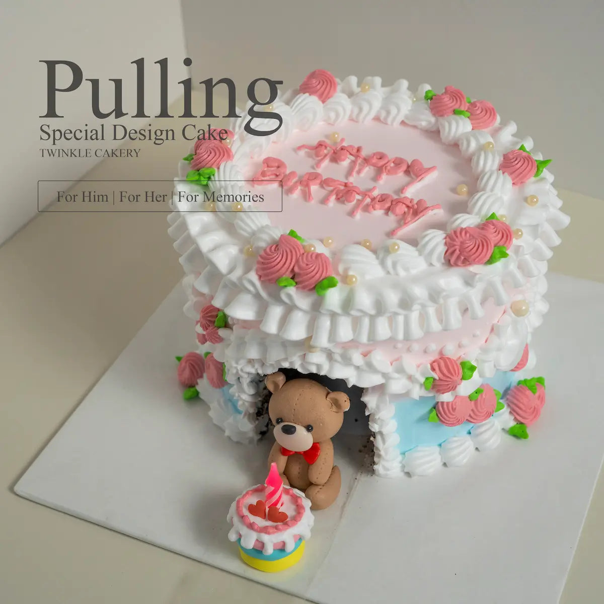 Bear Pulling Cake for Kids with Surprise ā Selangor/KL Delivery