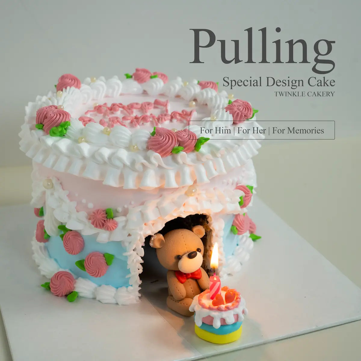 Bear Pulling Cake for Kids with Surprise ā Selangor/KL Delivery