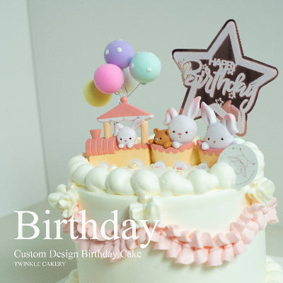 Less Sugar Vanilla Bunny Cake for Kids - KL Delivery
