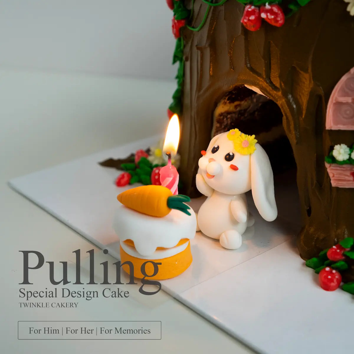 Cartoon Pulling Cake with Character Topper ā Selangor/KL Delivery