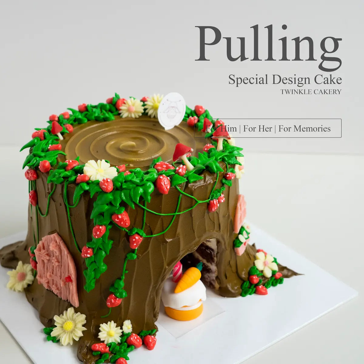 Cartoon Pulling Cake with Character Topper ā Selangor/KL Delivery