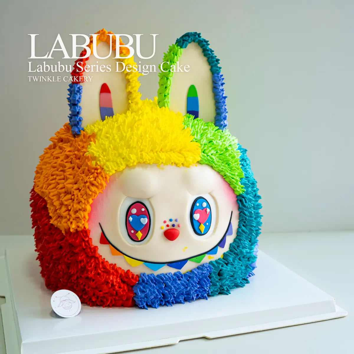 Different color variations of Labubu cake - pink, blue, purple options - delivery across selangor and kuala lumpur