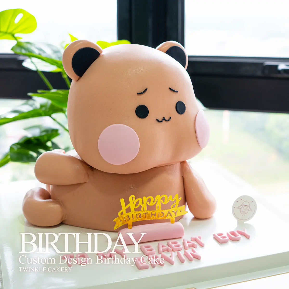 Personalized Dudu Bear cake with child's name - Twinkle Cakery - Selangor