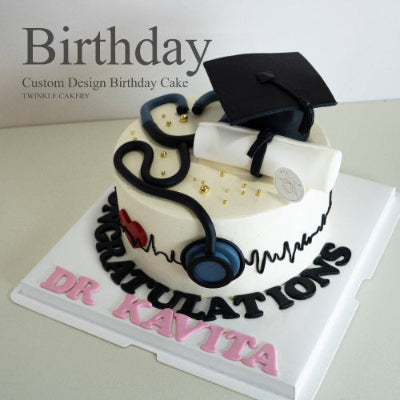Personalized graduation cake with edible diploma - KL/Selangor cake delivery
