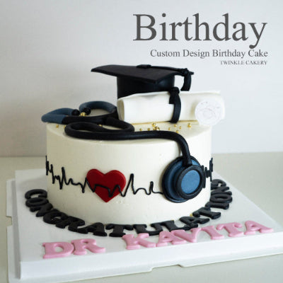 Personalized graduation cake with edible diploma - KL/Selangor cake delivery