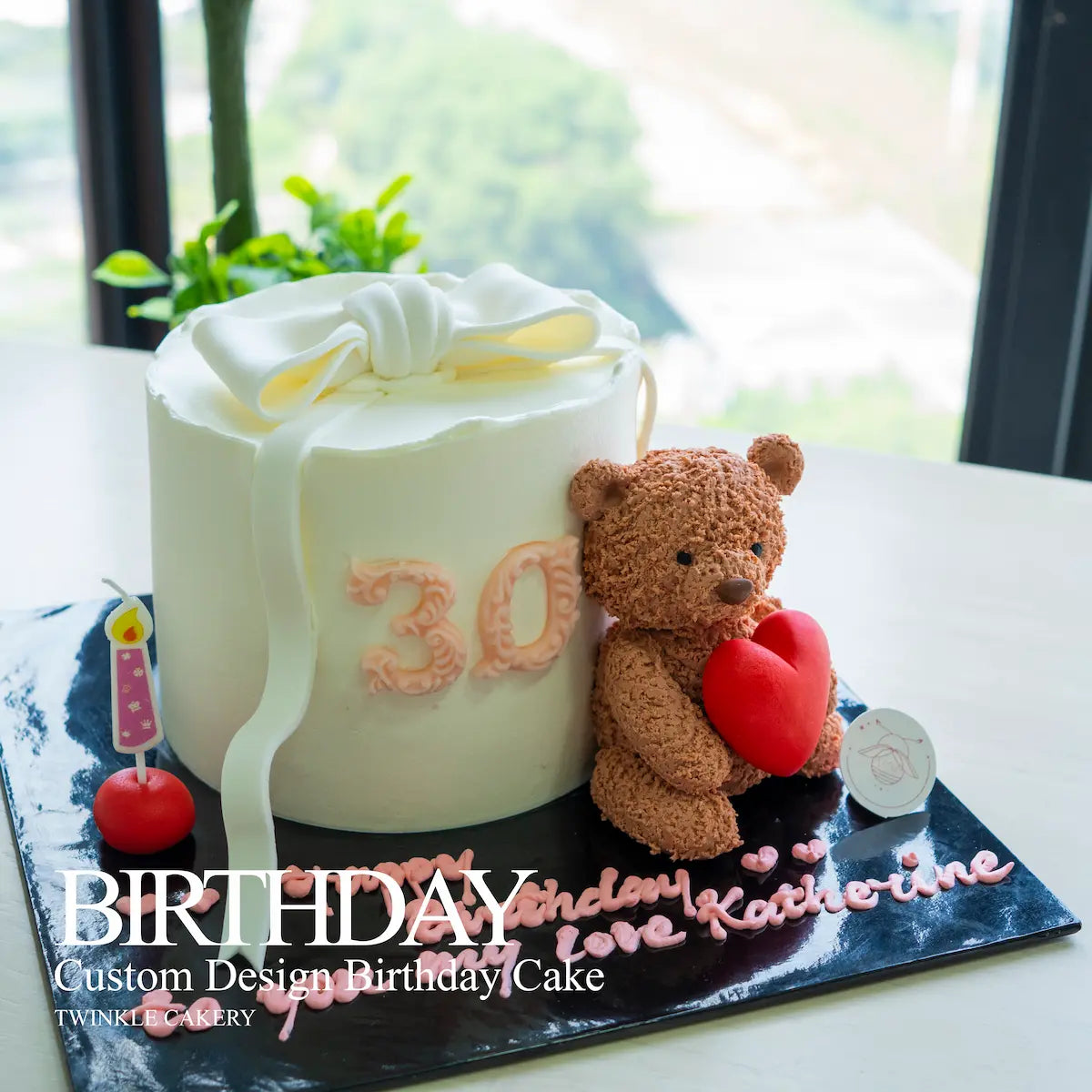 Cute version of the Bear with Love cake for anniversaries and Valentine's Day - Delivery across selangor and kuala lumpur