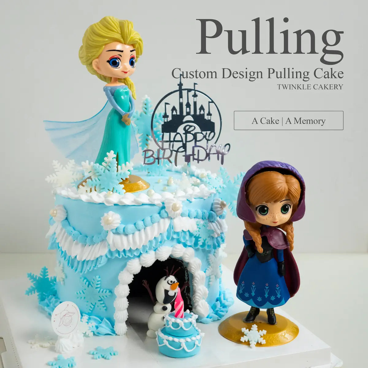 Frozen Pulling Cake with Elsa Topper – Selangor Delivery
