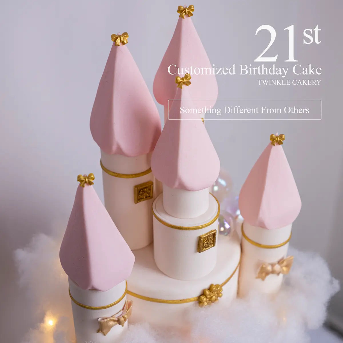 pink 3D merry-go-round castle cake with 3D horses - Princess birthday cake KL/Selangor