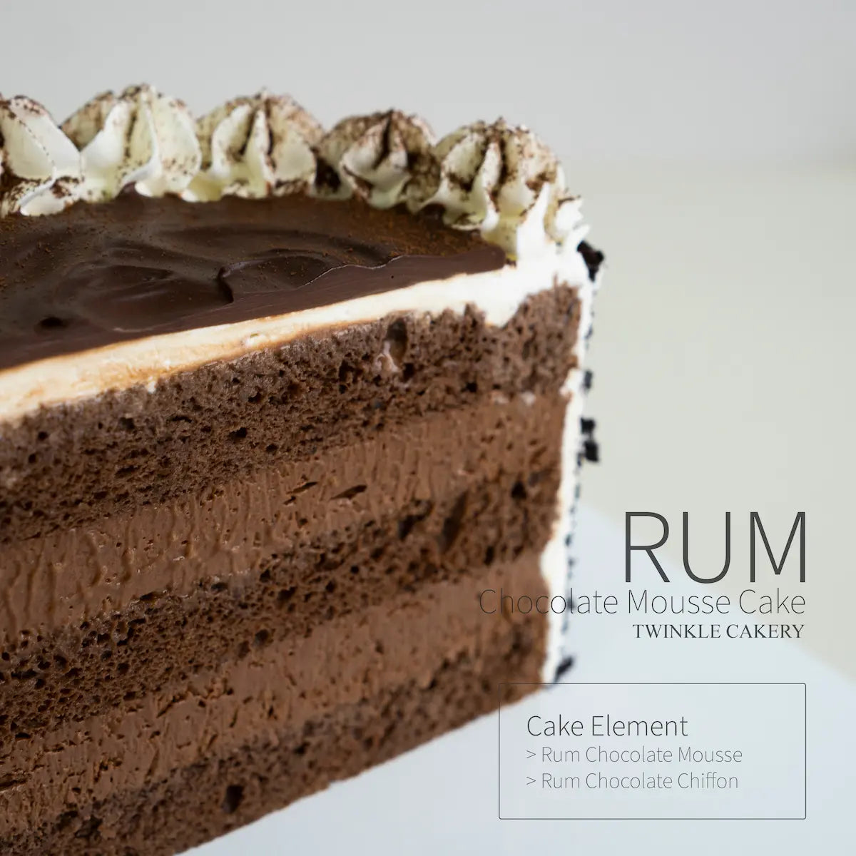 Layered Rum Chocolate Cake - Dark Chocolate & Alcohol-Infused Ganache