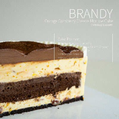 Moist brandy cranberry cheesecake slice with dark chocolate, Kuala Lumpur