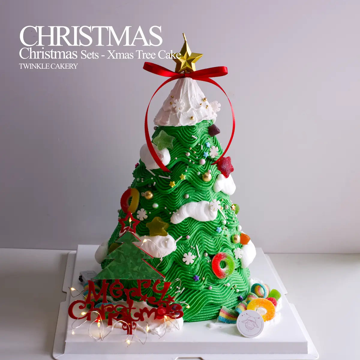 3D Christmas Tree Cake with glowing LED lights - magical centerpiece in Kuala Lumpur & Selangor