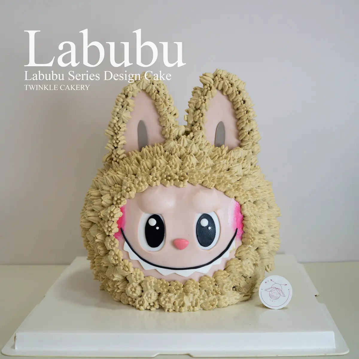 3D Labubu head birthday cake in purple color sculpted like real toy - character cake delivery in Selangor & KL