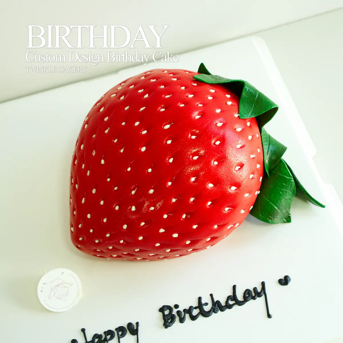 Hyper-realistic 3D strawberry custom birthday cake in KL and Selangor.