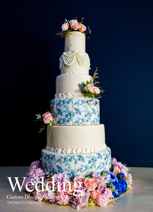 Chinese Blue and White Porcelain Wedding Cake(中式青花瓷设计结婚蛋糕)