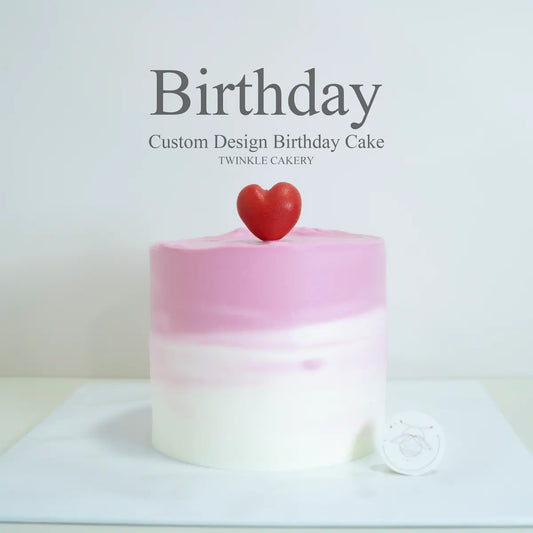 Minimalist Love Romantic Cake with Edible Gold Accents - KL/Selangor