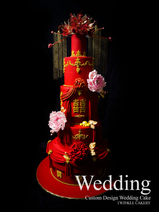 Phoenix Crown Chinese Wedding Cake (凤冠中式结婚蛋糕)