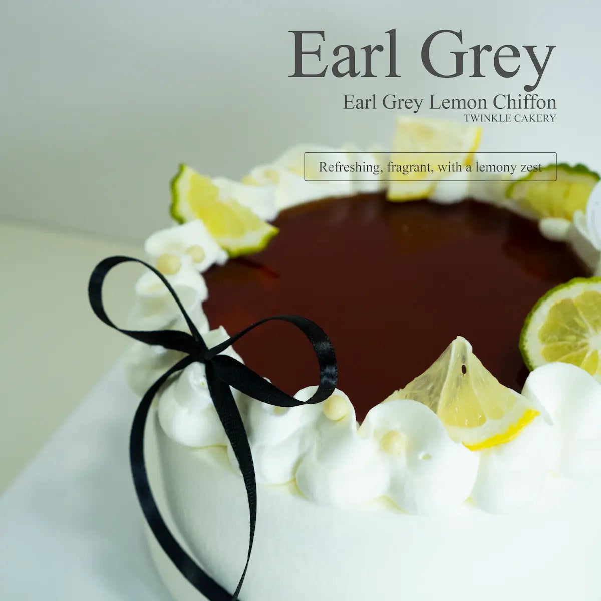 Fresh cream Earl Grey lemon cake set on a celebration table in Puchong Selangor