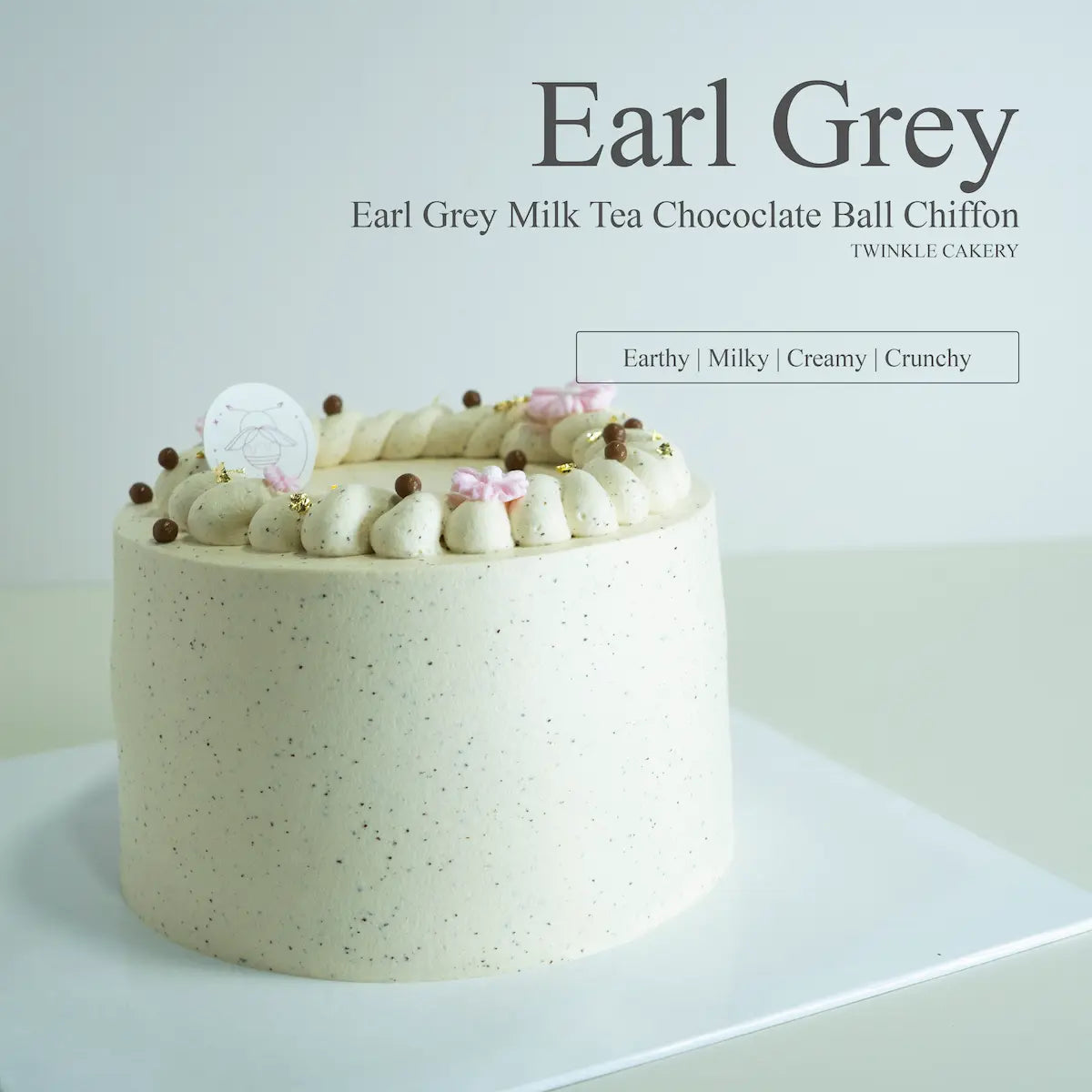Earl Grey milk tea birthday cake presented on a celebration table in Puchong Selangor