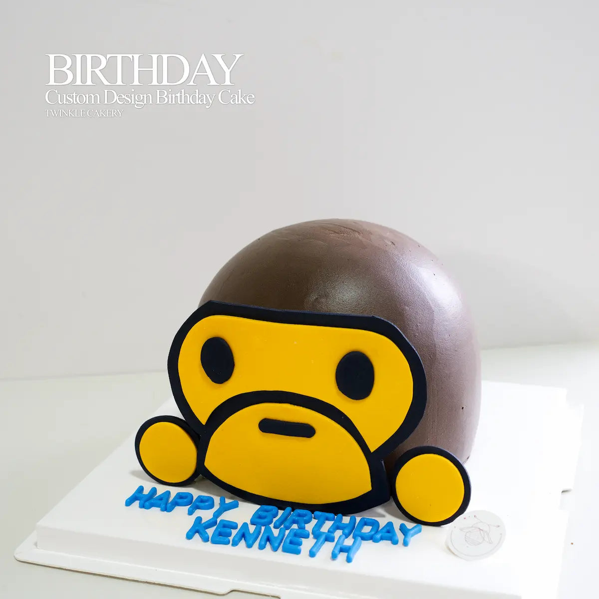 Close-up of hand-sculpted Baby Milo character for bespoke handmade cakes in Petaling Jaya (PJ).