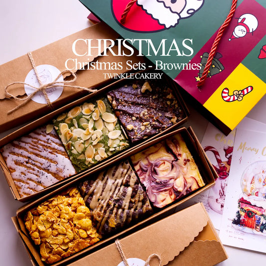 Christmas Brownie Gift Sets A & B with 6 premium flavors - Delivery across Kuala Lumpur and Selangor