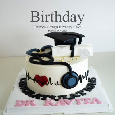 Personalized graduation cake with edible diploma - KL/Selangor cake delivery
