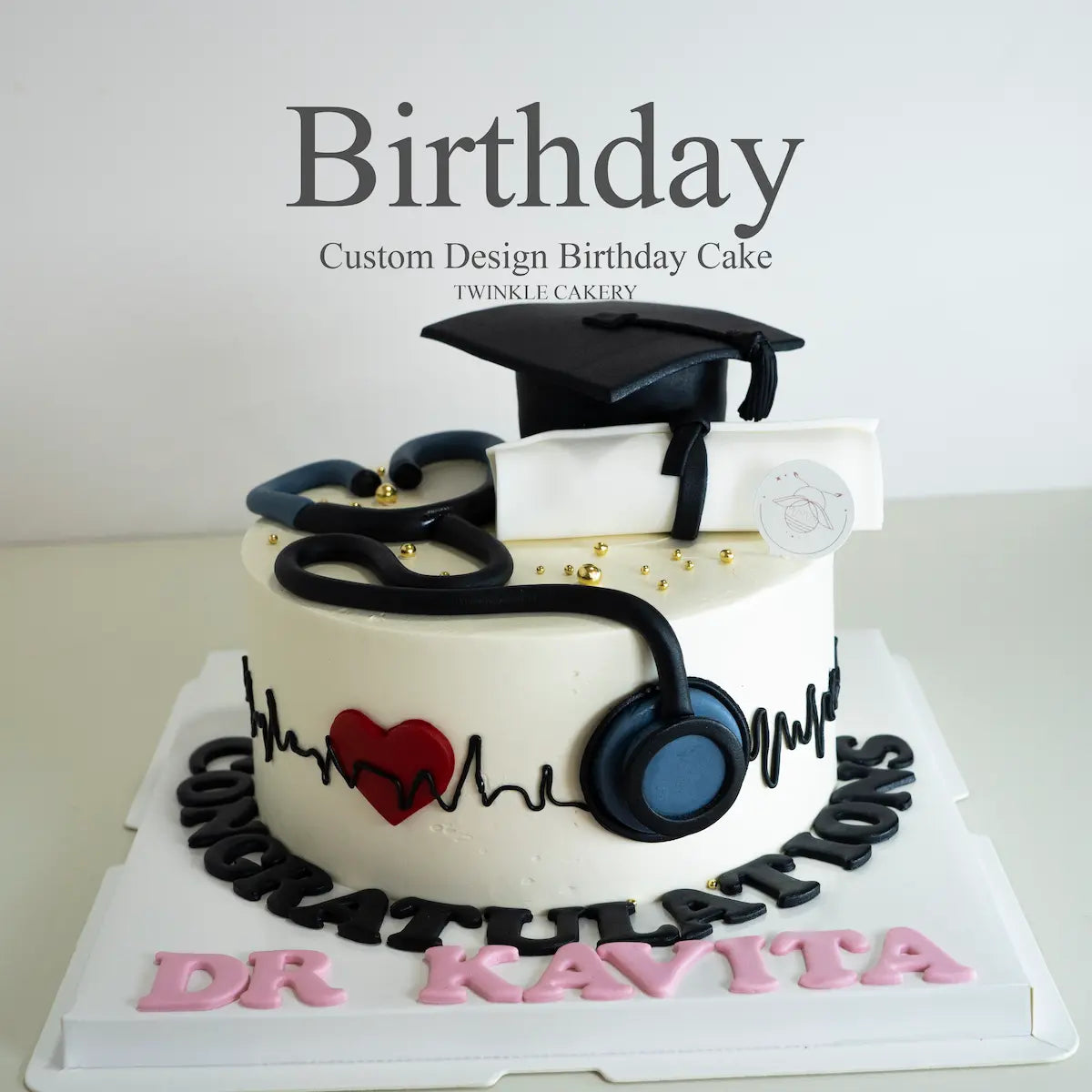 Personalized graduation cake with edible diploma - KL/Selangor cake delivery