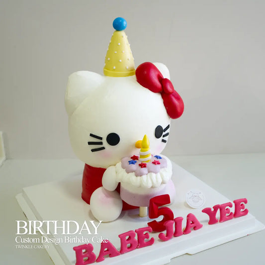 Artisanal Sanrio theme cake featuring Hello Kitty, various flavors, available for order in Selangor & KL.
