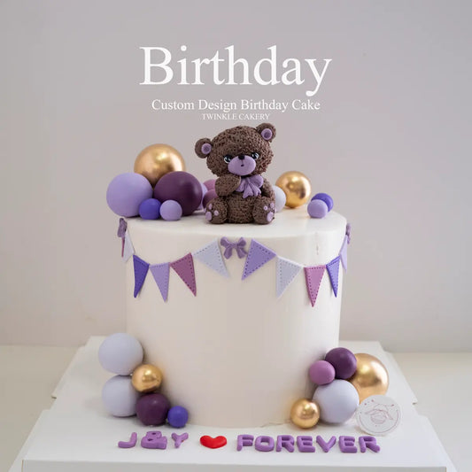 Custom Bear Birthday Cake Delivery Selangor