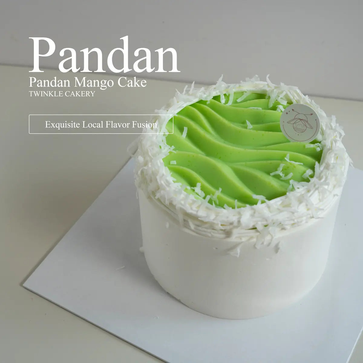 Twinkle Cakery pandan mango chiffon cake packaged for local delivery in Selangor and KL.