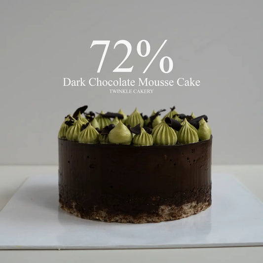 Decadent 72 percent dark chocolate mousse birthday cake by Twinkle Cakery Kuala Lumpur.