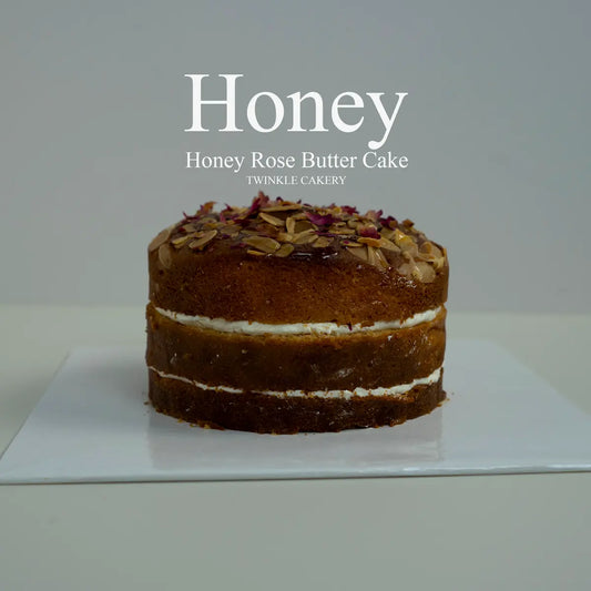 Premium honey rose birthday cake with a smooth fondant free buttercream finish by Twinkle Cakery Kuala Lumpur.