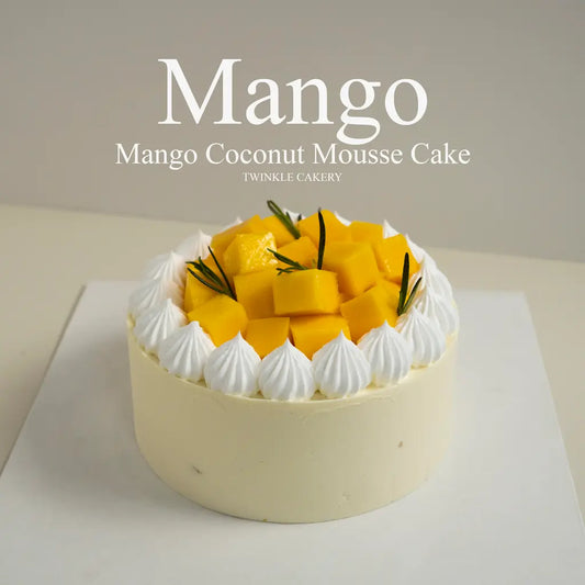 Vibrant mango coconut mousse birthday cake topped with a fresh fruit glaze by Twinkle Cakery Kuala Lumpur.