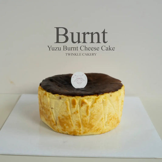 Artisan yuzu Basque burnt cheesecake with a citrus caramelized top by Twinkle Cakery Kuala Lumpur and Selangor.