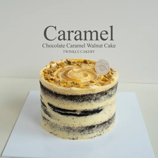 Salted caramel chocolate birthday cake with smooth buttercream frosting by Twinkle Cakery Kuala Lumpur.