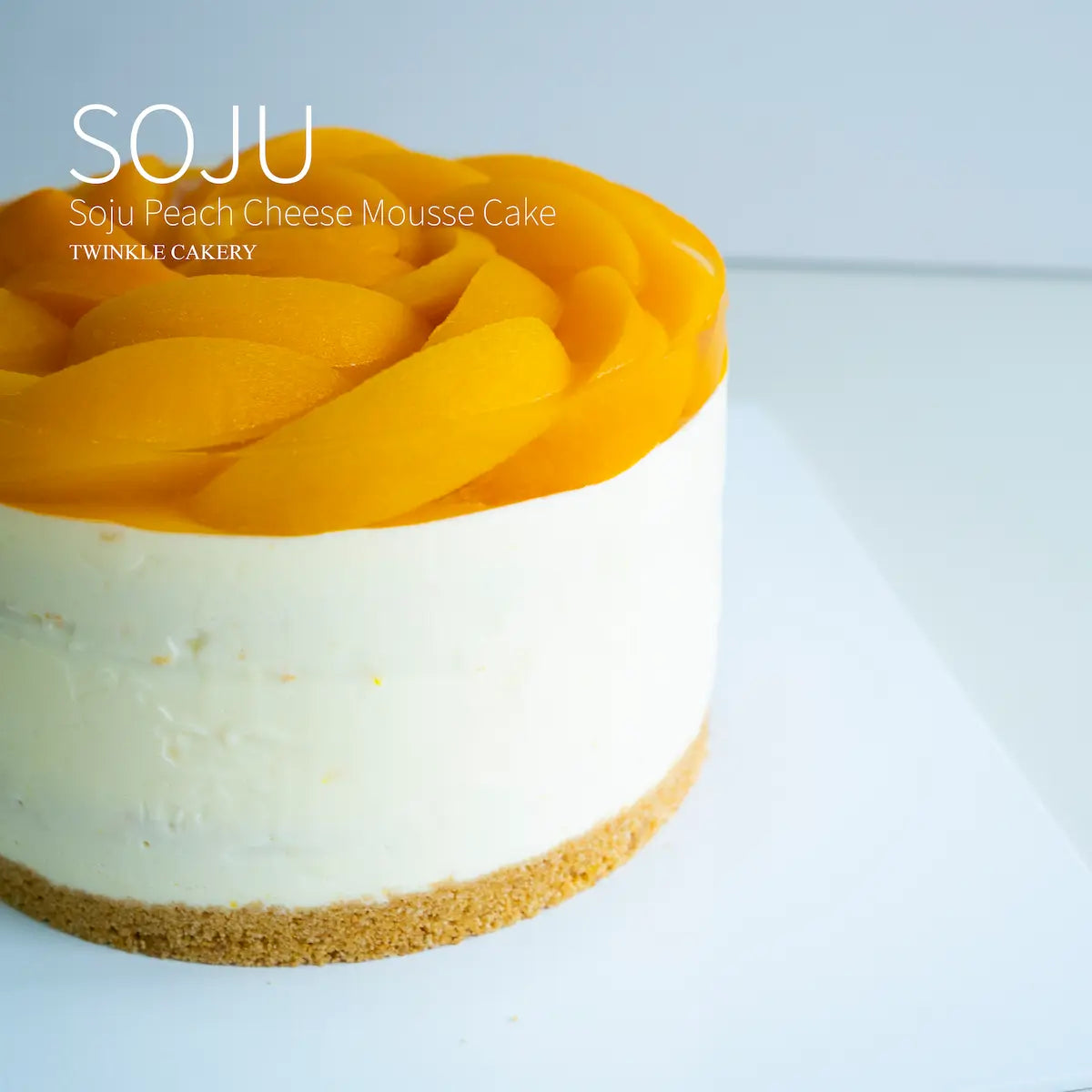 Side View of Soju Cheesecake - Peach Layers & Alcohol Dessert - Selangor