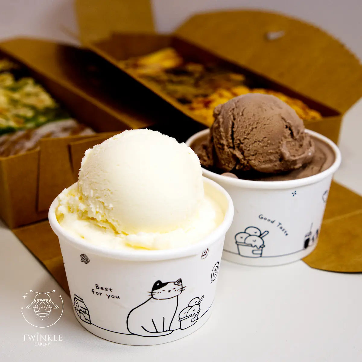 A velvety scoop of vanilla ice cream paired with a dense, fudgy brownie—the perfect dessert combo in Selangor.